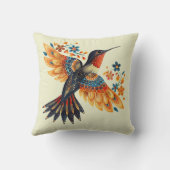 かわいいフローラハミングバード装飾用クッション クッション (裏面)