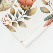 かわいいフローラハミングバード フリースブランケット (角)