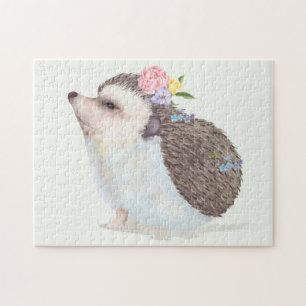 かわいいフローラハリネズミ ジグソーパズル