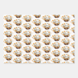 かわいいフローラハロウィーン ラッピングペーパーシート