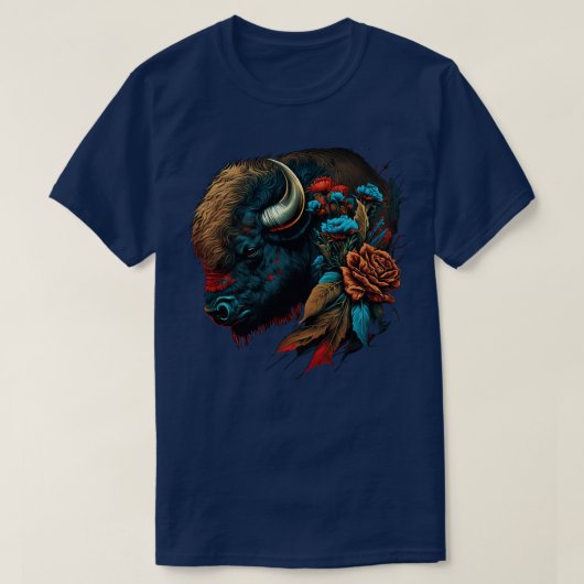 かわいいフローラバイソン Tシャツ (デザイン正面)