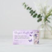 かわいいフローラバタフライおむつラッフルベビーシャワー エンクロージャーカード (スタンド正面)