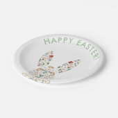 かわいいフローラバニーイースターブランチ ペーパープレート (アングル)