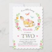 かわいいフローラバニーガールズ2ndバースデーパーティー 招待状 (正面)