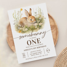 かわいいフローラバニーガールファースト誕生日パーティー