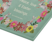 かわいいフローラバニーピースラブイースター恵み カッティングボード (角)