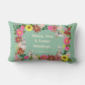 かわいいフローラバニーピースラブイースター恵み ランバークッション (裏面)