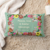 かわいいフローラバニーピースラブイースター恵み ランバークッション (ブランケット)