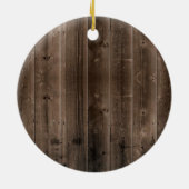 かわいいフローラバニーホワイトラビットバーンドウッド セラミックオーナメント (裏面)