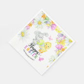 かわいいフローラバニー&シック復活祭エッグ狩り&ブランチ スタンダードランチョンナプキン (角)