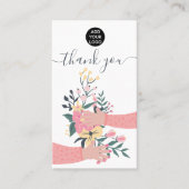 かわいいフローラバンチ腕イラストレーション感謝していユー 名刺 (正面)