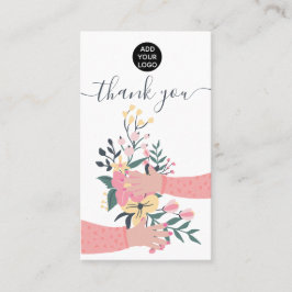 かわいいフローラバンチ腕イラストレーション感謝していユー 名刺