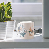 かわいいフローラパステルカラーカスタマイズ コーヒーマグカップ
