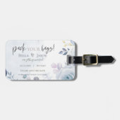 かわいいフローラパックあなたバッグ結婚式の日付を保存 ラゲッジタグ (正面横)