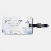 かわいいフローラパックあなたバッグ結婚式の日付を保存 ラゲッジタグ (裏面横)