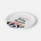 かわいいフローラパンダクマ赤ちゃんシャワー紙プレート ペーパープレート (アングル)