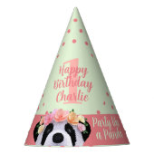 かわいいフローラパンダベアーガールバースデーパーティハット パーティーハット (正面)