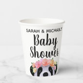 かわいいフローラパンダベアーガールベビーシャワー紙カップ 紙コップ (裏面)