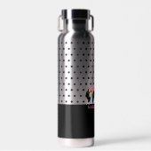 かわいいフローラパンダベアーガール水玉模様 ウォーターボトル (正面)