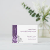 かわいいフローラパープルウェディングレセプション エンクロージャーカード (スタンド正面)
