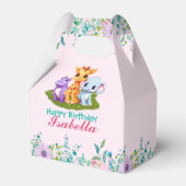 かわいいフローラヒッポサファリジャングルアニマルズ誕生日 フェイバーボックス (裏面サイド)