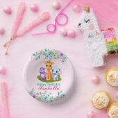 かわいいフローラヒッポサファリジャングルアニマルズ誕生日 ペーパーボウル (パーティー)