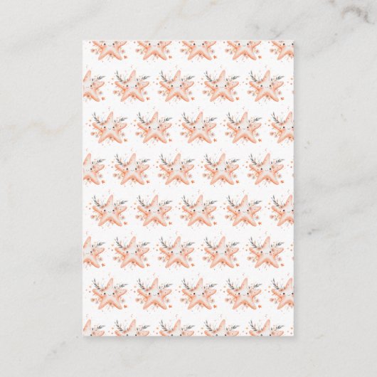 かわいいフローラヒトデ赤ちゃんシャワーブックリクエスト エンクロージャーカード (裏面)