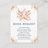 かわいいフローラヒトデ赤ちゃんシャワーブックリクエスト エンクロージャーカード (正面)