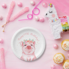 かわいいフローラピグ60誕生日 ペーパープレート