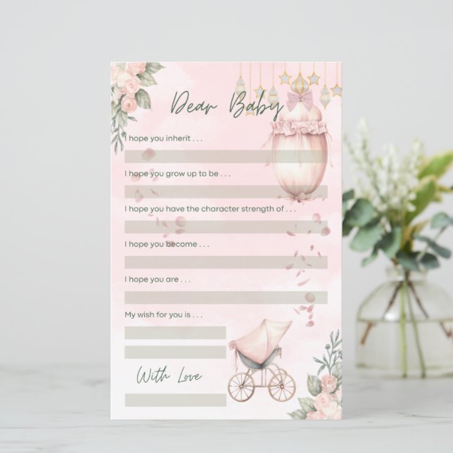 かわいいフローラピンクのシャワーゲーム親愛ベビーの願い (スタンド正面)