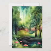 かわいいフローラピンクの女の子の妖精の最初の1歳の誕生日を飛ぶ 招待状 (裏面)