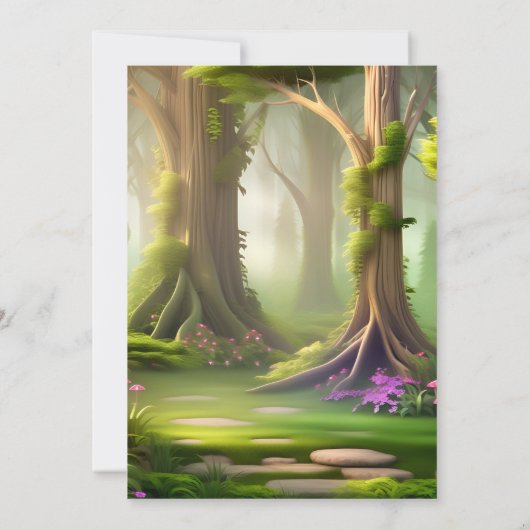 かわいいフローラピンクの女の子の妖精を最初の誕生日にセット 招待状 (裏面)