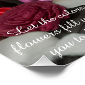 かわいいフローラピンクガールズルームウォールアート ポスター (コーナー)