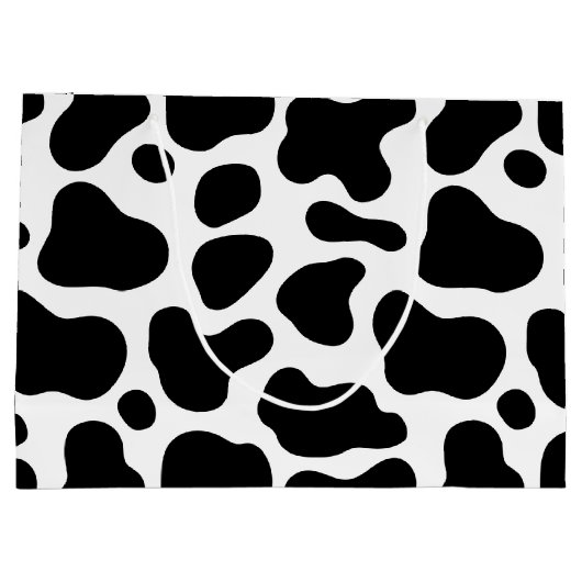 かわいいフローラピンクホーリーカウレザー1st誕生日 ラージペーパーバッグ (裏面)