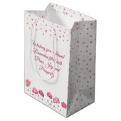 かわいいフローラピンクモスクイスラムラマダンカレム ミディアムペーパーバッグ (裏面アングル)