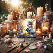 かわいいフローラファンタジーアートバニー春ガーデンイースター シーズンカード