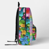 かわいいフローラファンタジー&レインボーウィムシパーソナライズされた プリントバックパック (左)