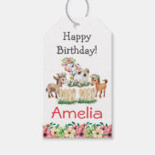 かわいいフローラファームアニマルズハッピーバースデー ギフトタグ (正面)