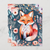 かわいいフローラフォックス紙シート (正面/裏面)