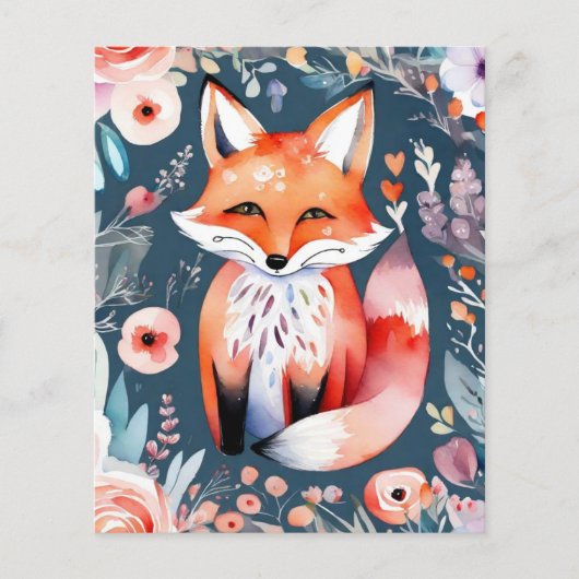 かわいいフローラフォックス紙シート (正面)