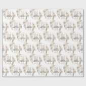 かわいいフローラフレームブライダルシャワー パーソナライズされた ラッピングペーパー (フラット)