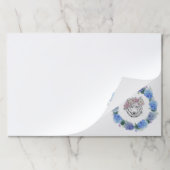 かわいいフローラブルーアジサイ狼のティアウェイ紙パッド ペーパーパッド (折り畳み)