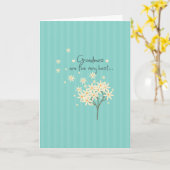 かわいいフローラブーケ祖母の日 カード (黄色い花)