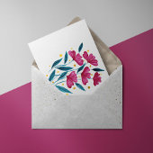 かわいいフローラブーケ – マゼンタとティール（緑がかった色） ポストカード