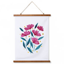 かわいいフローラブーケ – マゼンタとティール（緑がかった色）