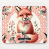 かわいいフローラベビーキツネ マウスパッド (正面)