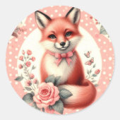 かわいいフローラベビーキツネ ラウンドシール (正面)