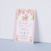 かわいいフローラベビークリブベビーシャワー招待状 セーブザデート