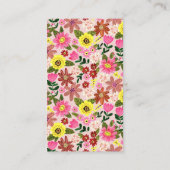 かわいいフローラベビーシャワーおむつラッフルチケット エンクロージャーカード (裏面)