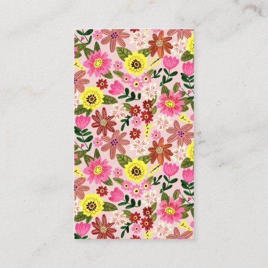 かわいいフローラベビーシャワーおむつラッフルチケット エンクロージャーカード (裏面)